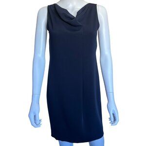 TAHARI Navy Blue Sleeveless Cowl Neck Sheath Dress Womens Size 2 NWT